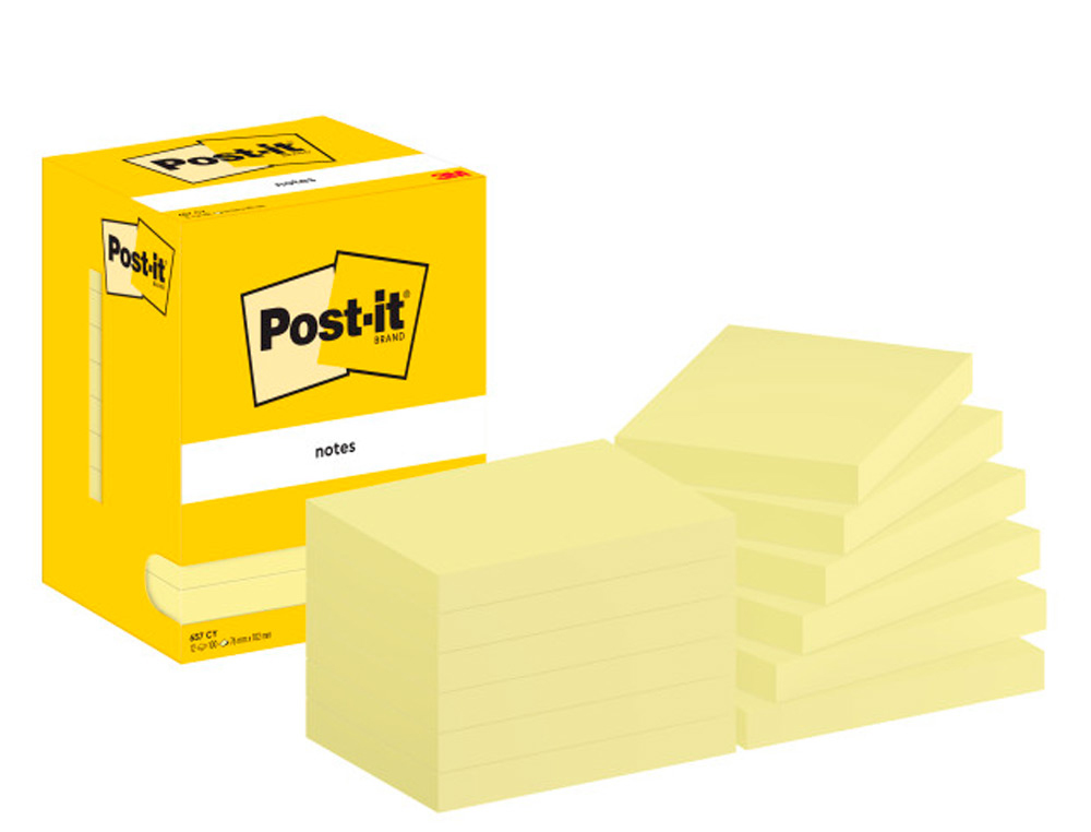 BLOCO DE NOTAS ADESIVAS POST-IT AMARELO 74 X 100 MM