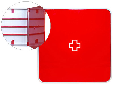 ORGANIZADOR PAPERFLOW PLASTICO 3 ESTANTES PARA MEDICAMENTOS 320X70X320 MM VERMELHO