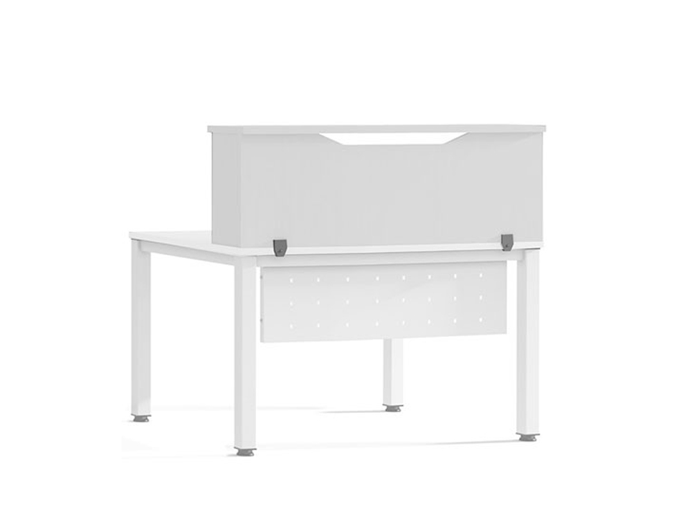 APOIO DE SECRETARIA ROCADA VALIDO PARA MESAS WORK METAL EXECUTIVE 140X30X40 CM ACABAMENTO AW04 BRANCO/BRANCO