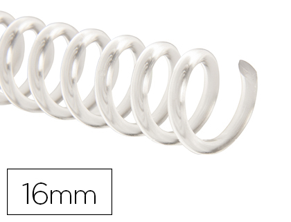 ESPIRAL Q-CONNECT DE PLASTICO TRANSPARENTE 32 5:1 16MM 2MM CAIXA DE 100 UNIDADES