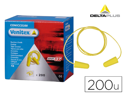 PROTETOR AUDITIVO DELTA PLUS CONICO COM CORDAO CAIXA 200 PARES