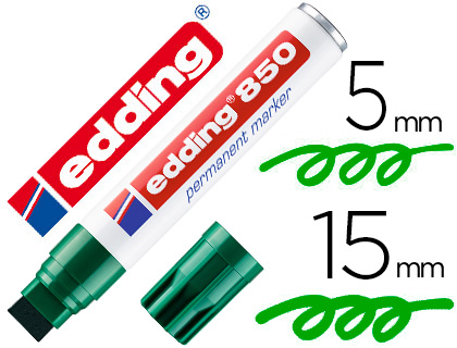 MARCADOR EDDING PERMANENTE 850 VERDE PONTA BISELADA 5-15 MM RECARREGAVEL