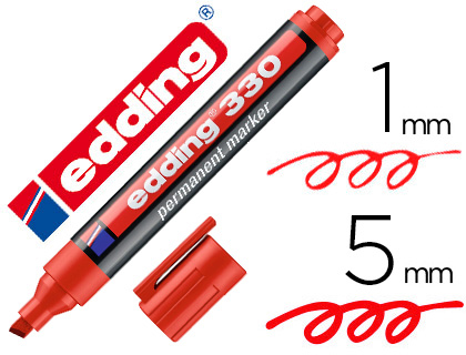 MARCADOR EDDING PERMANENTE 330 VERMELHO PONTA BISELADA 1-5 MM RECARREGAVEL
