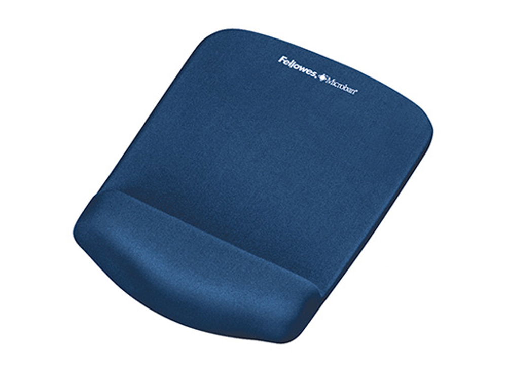 TAPETE PARA RATO FELLOWES COM APOIO DE PULSOS FOAM FUSION PLUSH TOUCH AZUL 25X184X238 MM