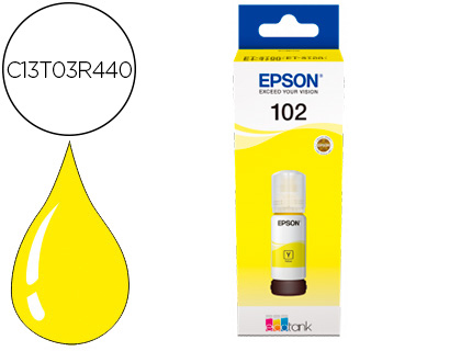 TINTA EPSON ECOTANK 102 ET-2700 / 2750 / 3700 / 3750 / 4750 BOTE DE 70 ML AMARELO 6.000 PAG