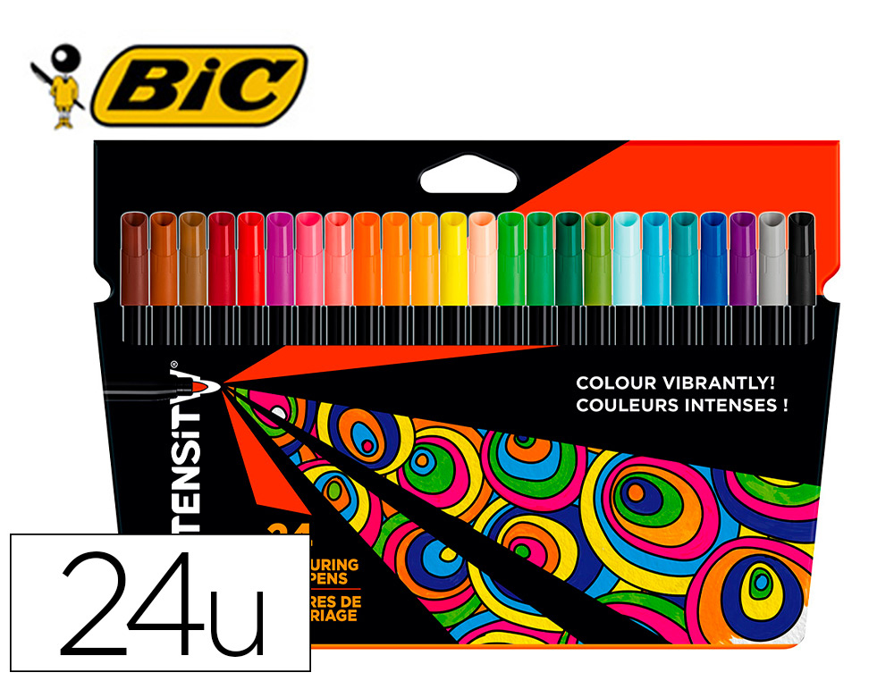 MARCADOR BIC INTENSITY ESTOJO DE 24 CORES SORTIDAS