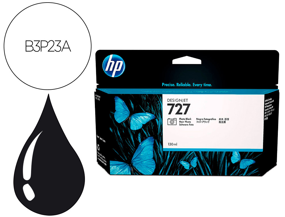 TINTEIRO HP DESIGNJET T920/T1500 N 727 PRETO FOTO ALTA/1000 PAGINAS