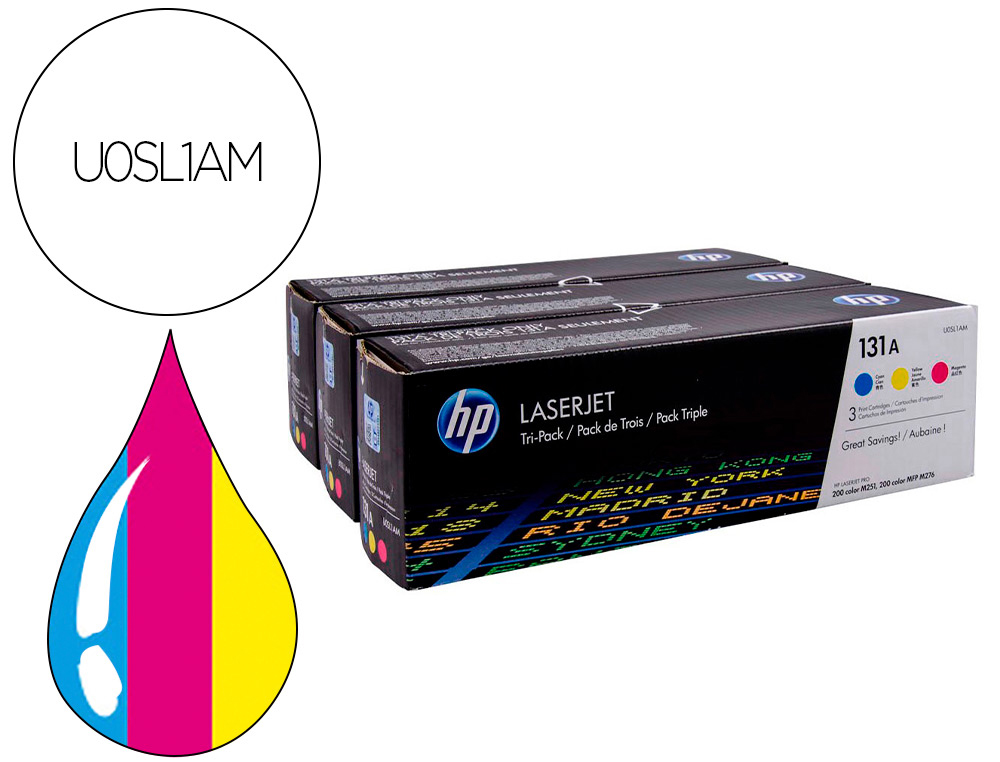 TONER HP N 131A PACK 3 TONER CIAN/MAGENTA/AMARELO