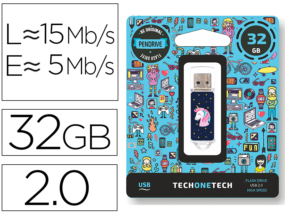 PEN DRIVE USB TECH ONE TECH UNICORNIO 32 GB