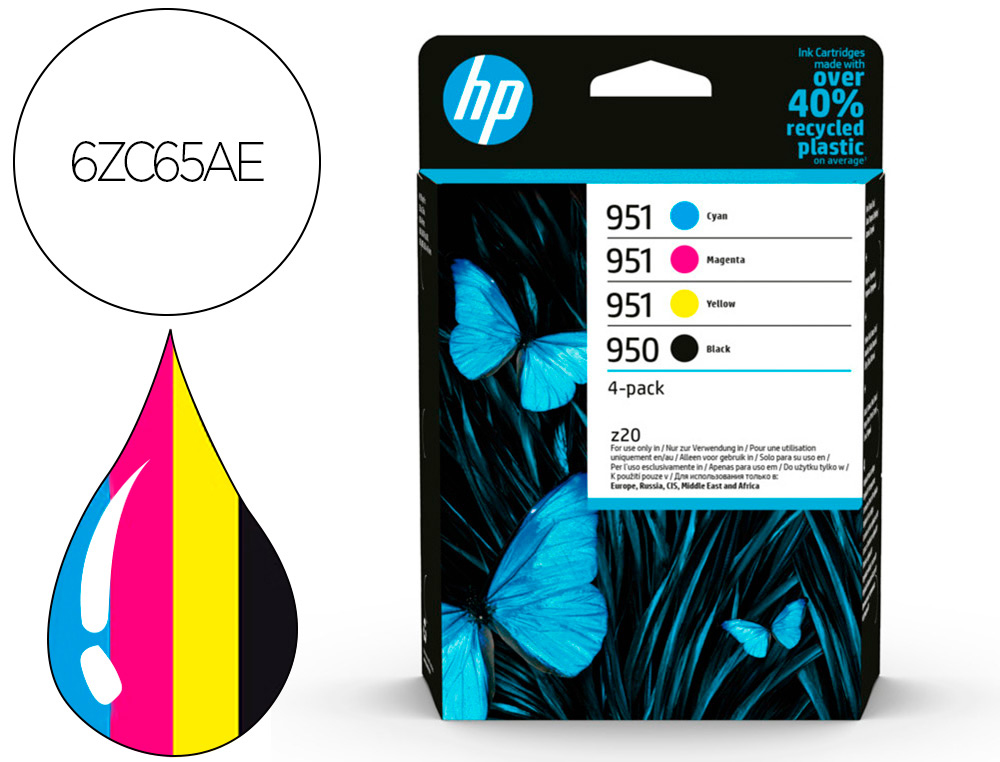 TONER HP 950BK/951- 6ZC65AE MULTIPACK PRETO/ CIAN / MAGENTA / AMARELO