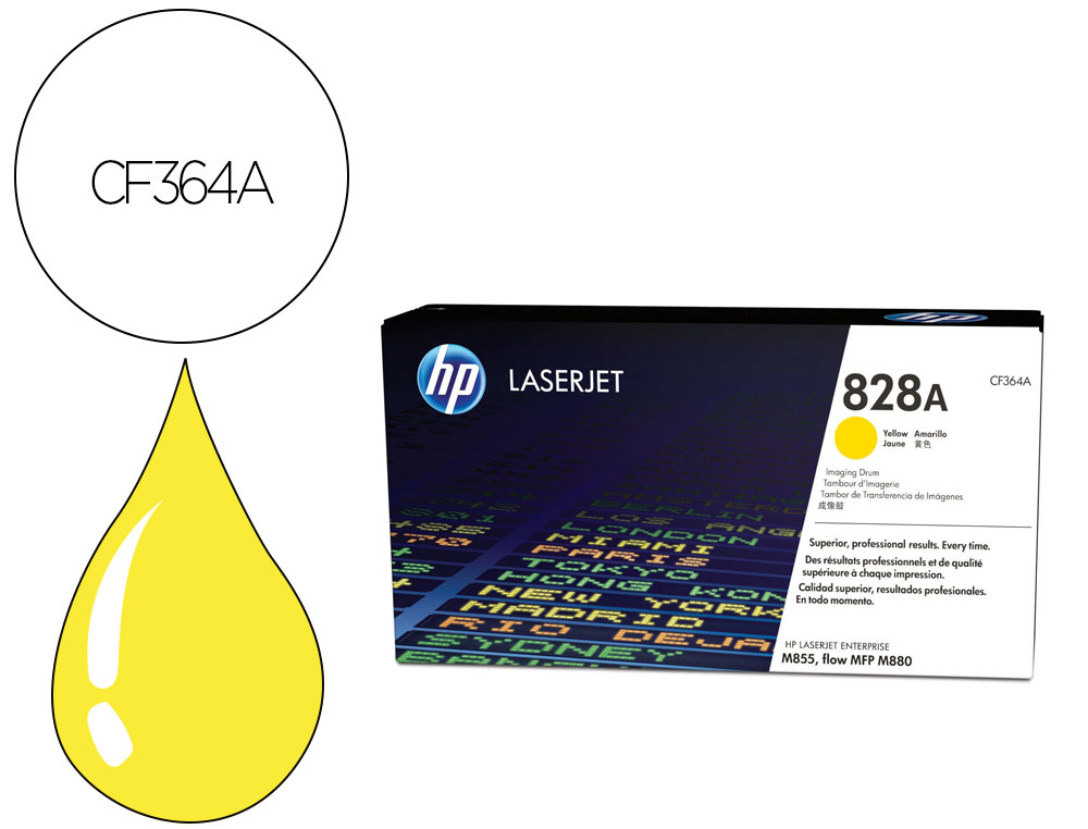 TAMBOR HP 828A LASERJET M850 SERIES / M880 AMARELO 30000 PAGINAS