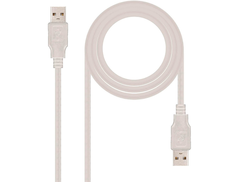 CABO USB NANOCABLE 2.0 TIPO A/M-A/M COR CINZA COMPRIMENTO 1 M