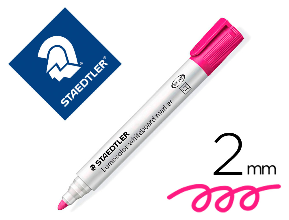 MARCADOR STAEDTLER LUMOCOLOR 351 PARA QUADRO BRANCO PONTA REDONDA 2 MM COR ROSA