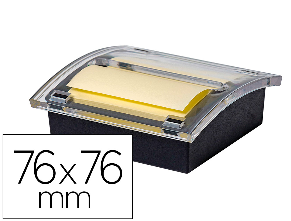 SUPORTE PARA BLOCO DE NOTAS ADESIVAS Q-CONNECT ZIG-ZAG COR PRETO COM 1 BLOCO 76X76 MM