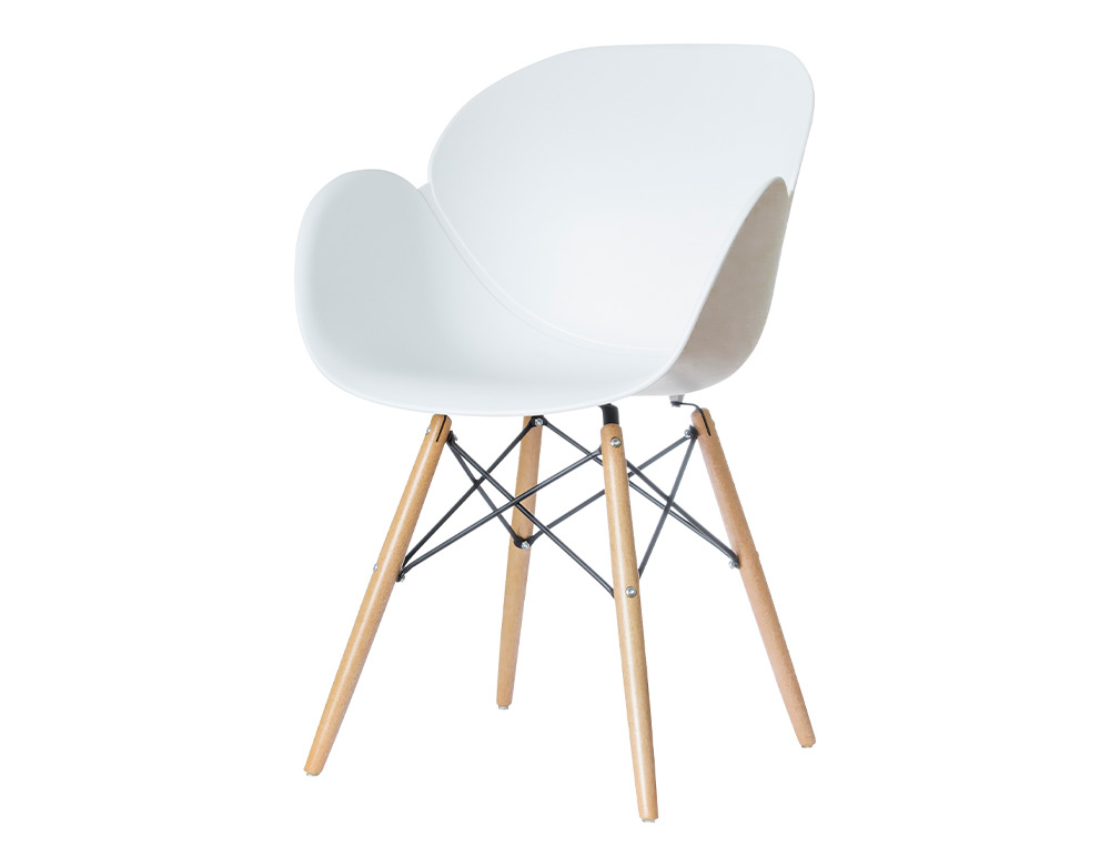 CADEIRA FAST PAPERFLOW KIWOOD PE FAIA ASSENTO BRANCO LOTE DE 2 UNIDADES