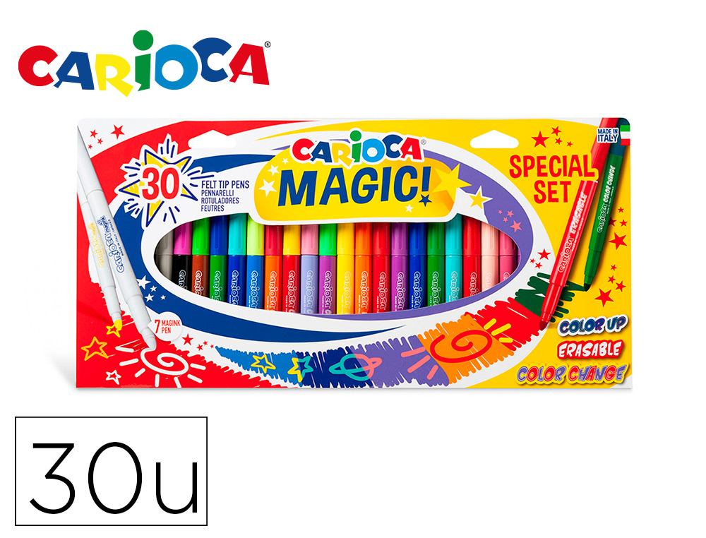 MARCADOR CARIOCA MAGIC MARKERS SPECIAL SET CAIXA 30 UNIDADES CORES SORTIDAS