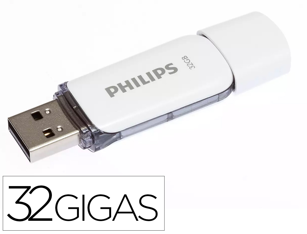 PEN DRIVE USB PHILIPS FLASH USB 2.0 32 GB SNOW GREY