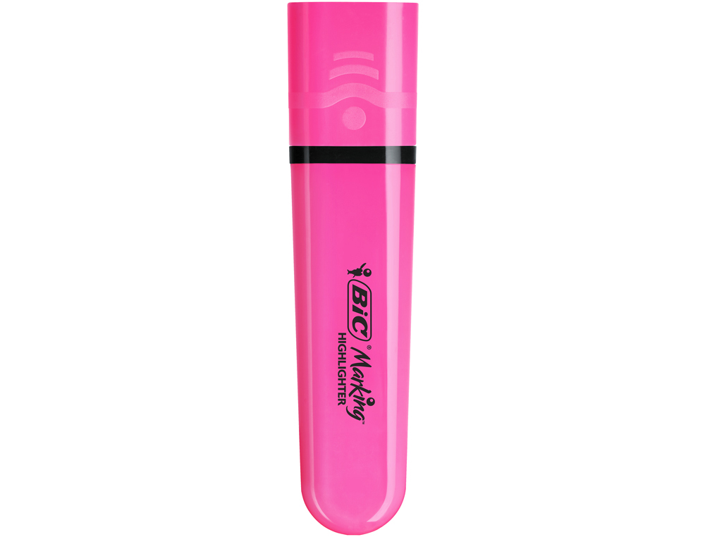 MARCADOR FLUORESCENTE BIC FLAT ROSA NEON CAIXA DE 12 UNIDADES