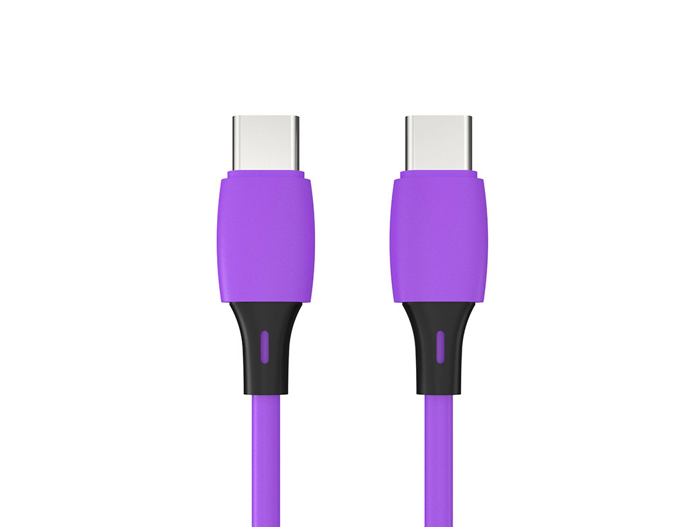 CABO USB-C A USB-C Q-CONNECT PVC COMPRIMENTO 1M ROXO