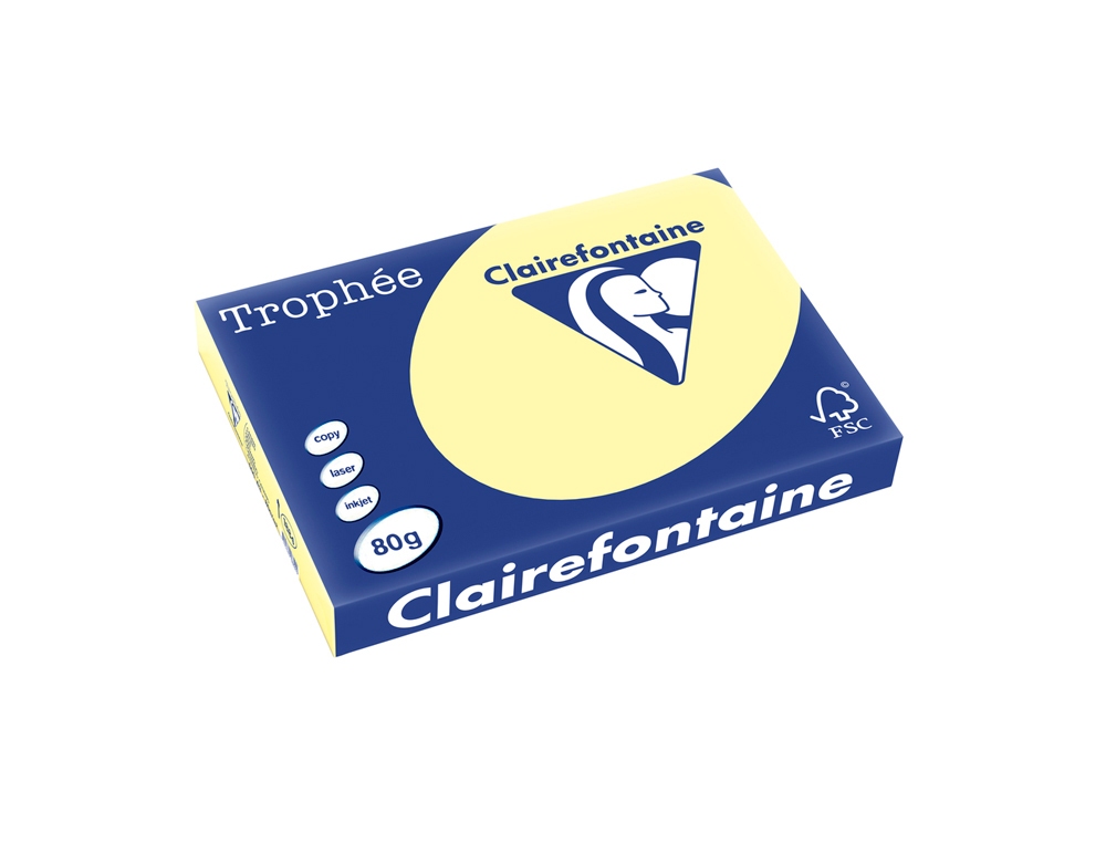 PAPEL COR TROPHEE A3 80 GR CANARIO PASTEL EMBALAGEM DE 500 FOLHAS