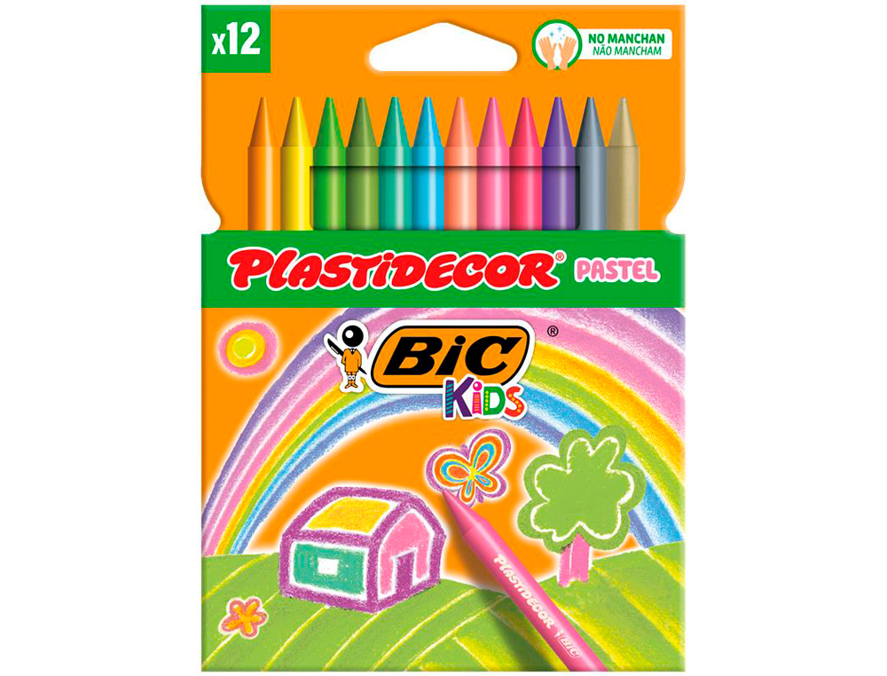 LPIS CERA PLASTIDECOR PASTEL CAIXA DE 12 UNIDADES CORES SORTIDAS
