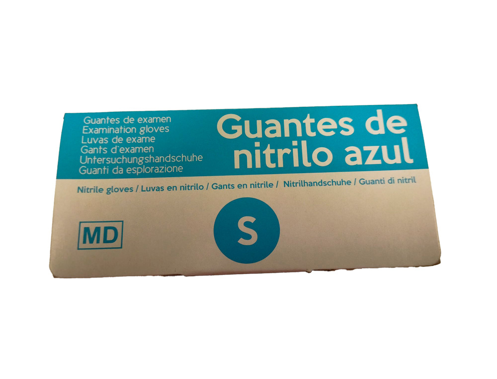 LUVAS DE NITRILO SANYC ECO DESCARTAVEL SEM PO TAMANHO S COR AZUL CAIXA DE 100 UNIDADES