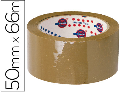 FITA ADESIVA EUROCEL POLIPROPILENO HAVANA 66 MT X 5 CM