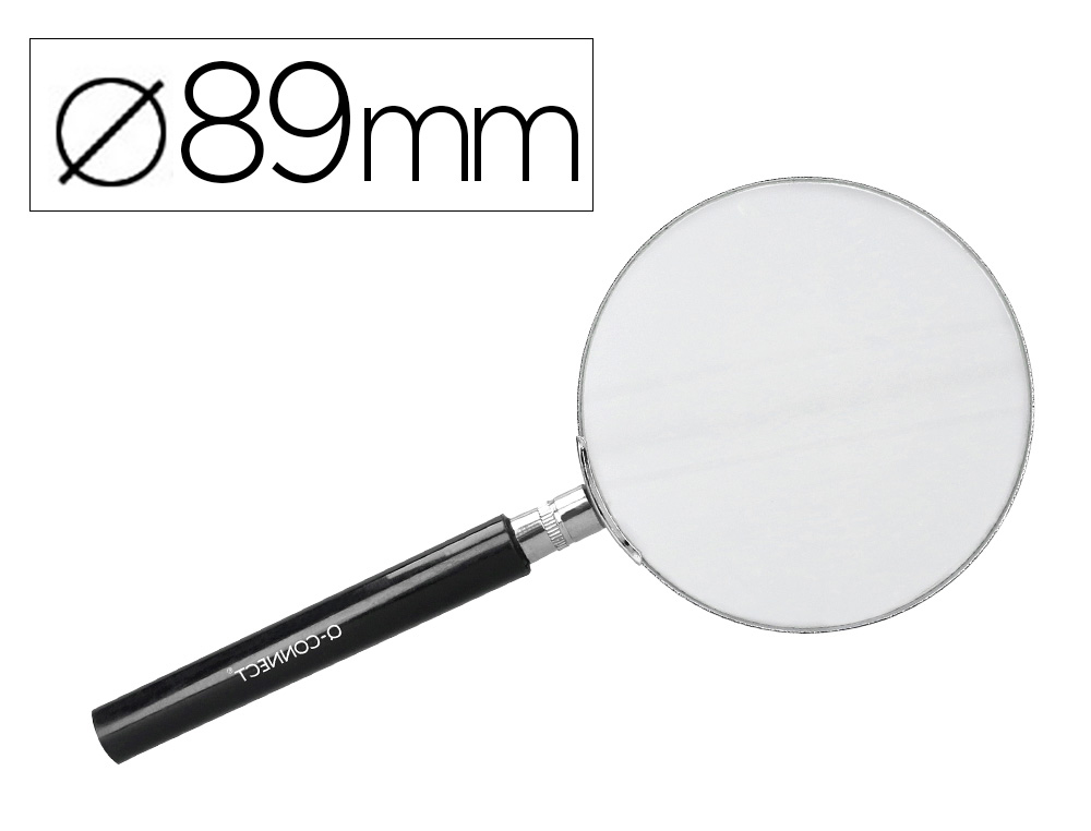 LUPA CRISTAL Q-CONNECT ARO METALICO - 89 MM