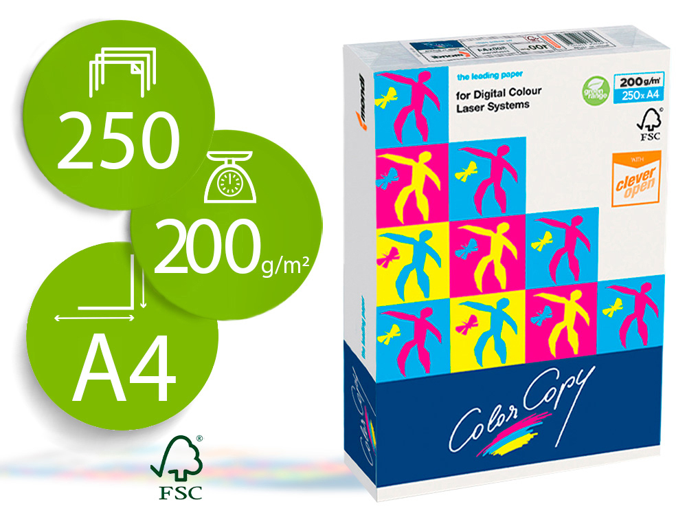 PAPEL COLOR COPY DIN A4 200 GR EMBALAGEM DE 250 FOLHAS