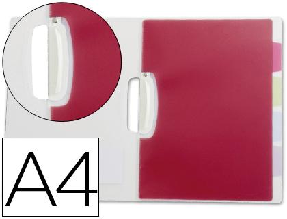 BOLSA DOSSIER LIDERPAPEL COM CLIP LATERAL DIN A4 CRISTAL COM SEPARADORES