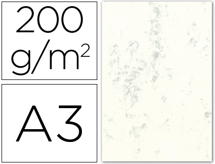 CARTOLINA MARMOREADA 200 GR PACK 100, DIN A3 CREME CLARO