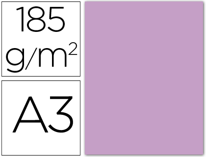 CARTOLINA GUARRO DIN A3 LILAS 185 GR PACK DE 50 FOLHAS