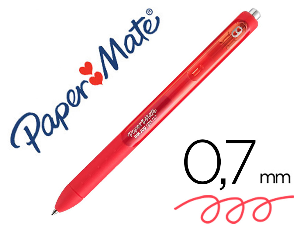 ESFEROGRAFICA PAPER MATE INKJOY RETRATIL GEL PEN TRAO 0,7 MM VERMELHO