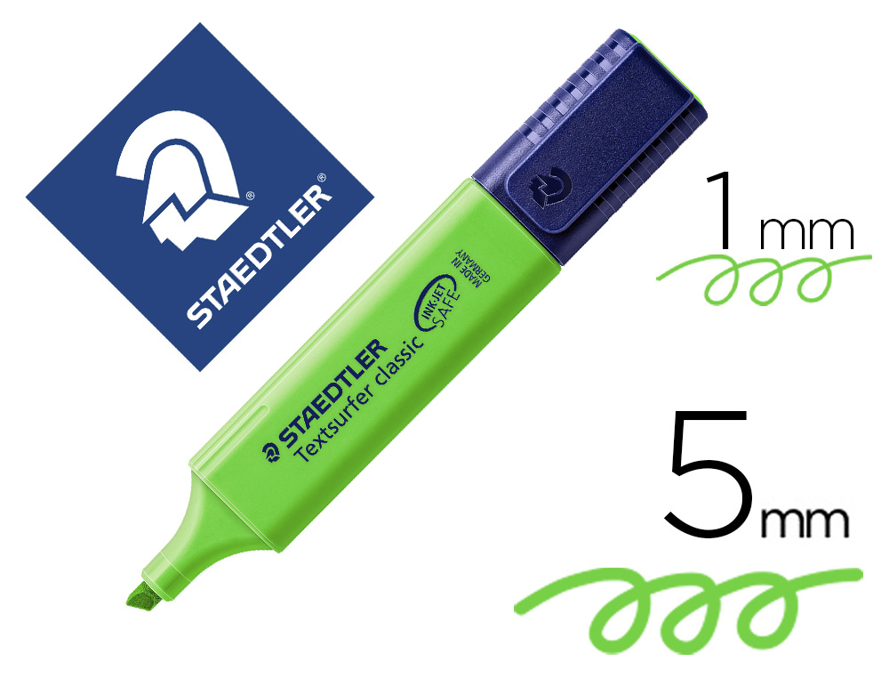 MARCADOR STAEDTLER TEXTSURFER CLASSIC 364 FLUORESCENTE VERDE