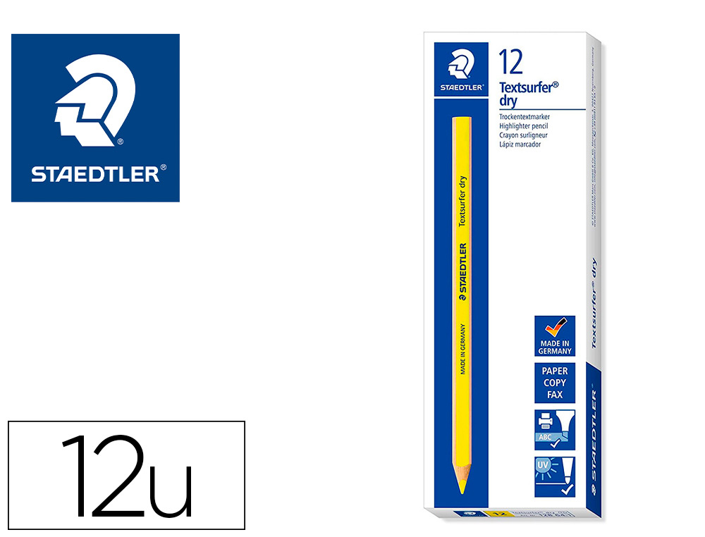 LAPIS FLUORESCENTE STAEDTLER TRIANGULAR TOP STAR AMARELO CAIXA DE 12 UNIDADES