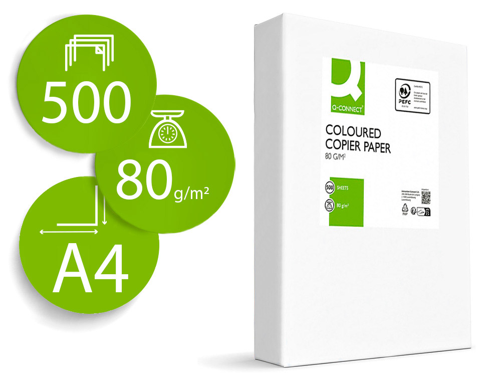 PAPEL DE COR Q-CONNECT DIN A4 80 GR CHAMPANHE EMBALAGEM DE 500 FOLHAS