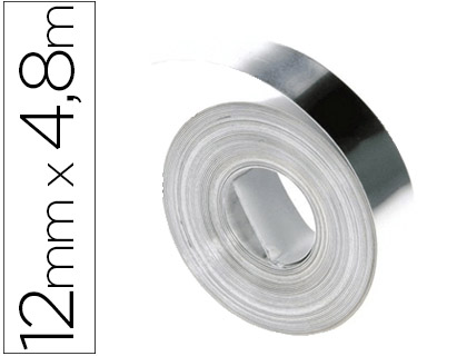 FITA DYMO ALUMINIO 12MM X 4,8MT SEM ADESIVO PARA ETIQUETADORA