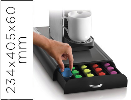 GAVETA ORGANIZADORA CEP POLIESTIRENO COM 5 COMPARTIMENTOS COR PRETO ESPECIAL CAPSULAS MONODOSE