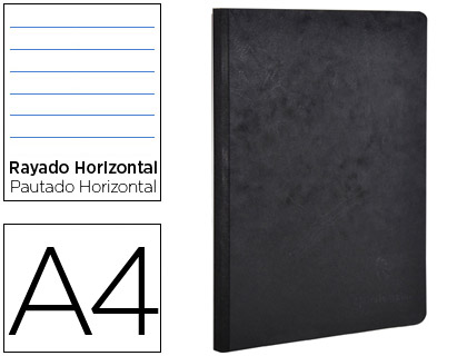 CADERNO CLAIREFONTAINE CAPA CARTOLINA DIN A4 PAUTADO 5 MM 96 FOLHAS COR PRETO