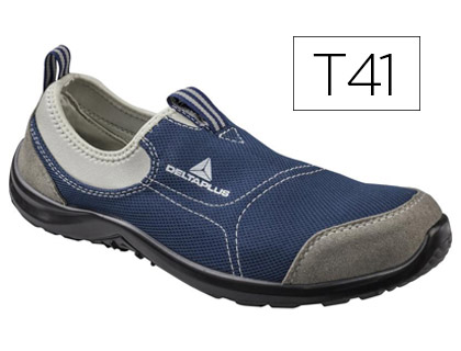 SAPATOS DE SEGURANCA DELTAPLUS DE POLIESTER E ALGODAO COM PALMILHA E PONTEIRA DE ACO COR AZUL MARINHO TAMANHO 41