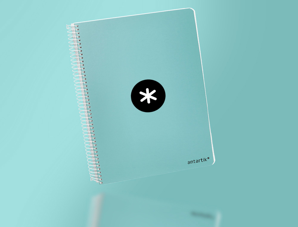 CADERNO ESPIRAL LIDERPAPEL DIN A4 ANTARTIK CAPA DURA 80 F 100 GR QUADRICULA 5 MM COM MARGEM COR MENTA