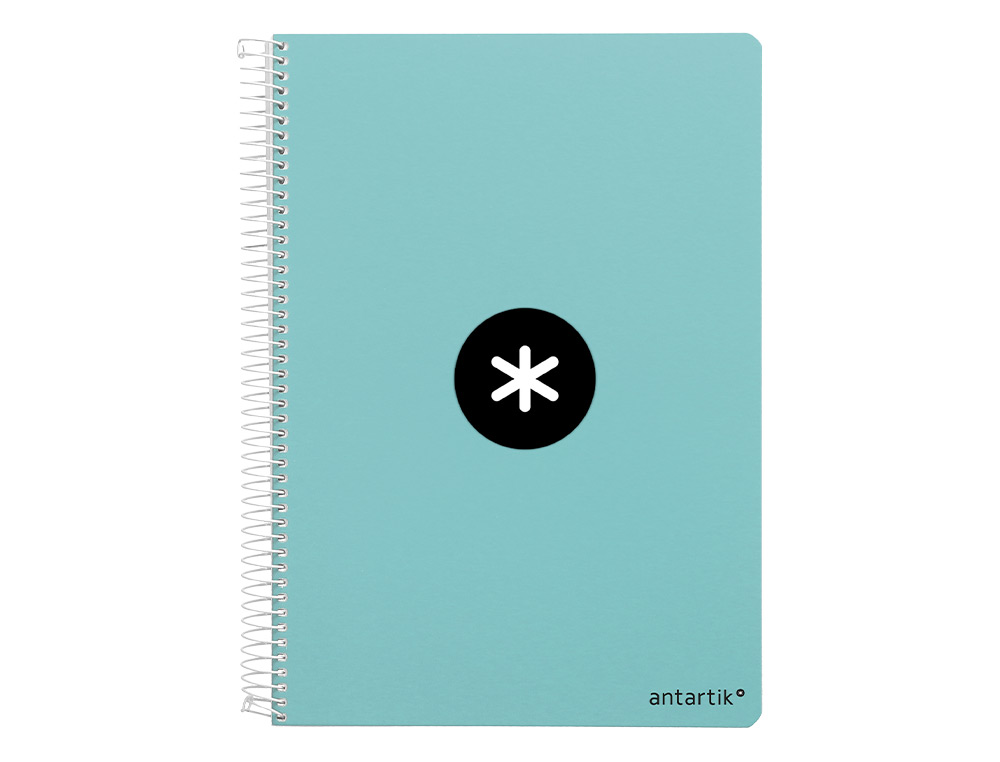 CADERNO ESPIRAL LIDERPAPEL DIN A4 ANTARTIK CAPA DURA 80 F 100 GR QUADRICULA 5 MM COM MARGEM COR MENTA