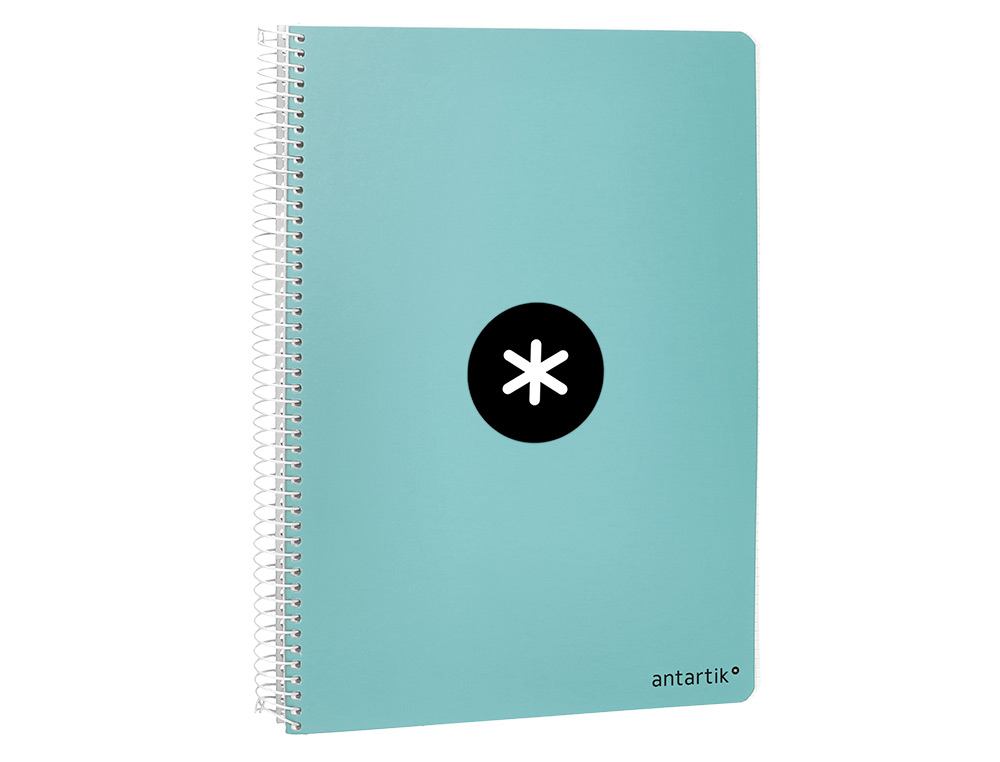 CADERNO ESPIRAL LIDERPAPEL DIN A4 ANTARTIK CAPA DURA 80 F 100 GR QUADRICULA 5 MM COM MARGEM COR MENTA