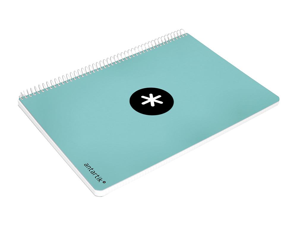 CADERNO ESPIRAL LIDERPAPEL DIN A4 ANTARTIK CAPA DURA 80 F 100 GR QUADRICULA 5 MM COM MARGEM COR MENTA