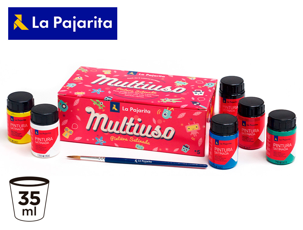 TINTA LATEX LA PAJARITA, 35 ML - 6 CORES SORTIDAS