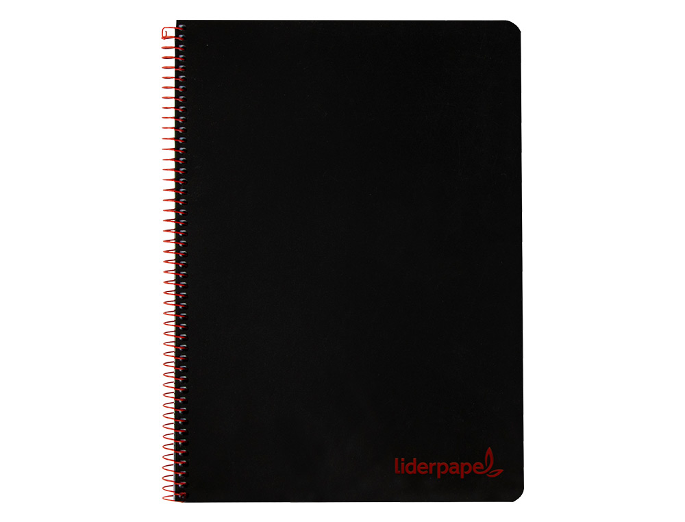 CADERNO ESPIRAL LIDERPAPEL A4 WONDER CAPA PLASTICO 80F 90GR QUADRICULA 4MM COM MARGEM PRETO