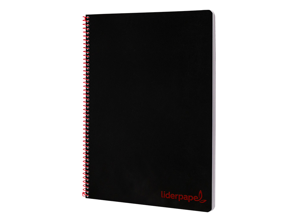 CADERNO ESPIRAL LIDERPAPEL A4 WONDER CAPA PLASTICO 80F 90GR QUADRICULA 4MM COM MARGEM PRETO