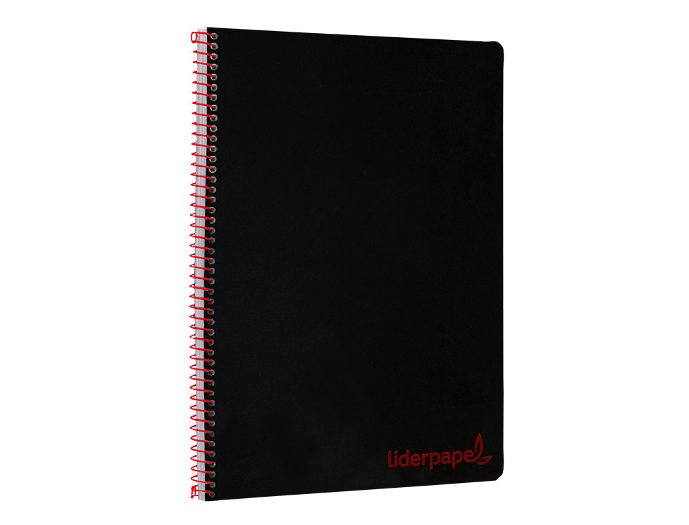 CADERNO ESPIRAL LIDERPAPEL A4 WONDER CAPA PLASTICO 80F 90GR QUADRICULA 4MM COM MARGEM PRETO