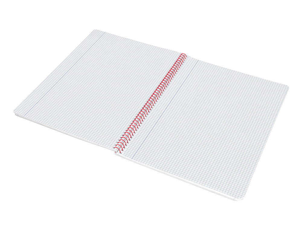 CADERNO ESPIRAL LIDERPAPEL A4 WONDER CAPA PLASTICO 80F 90GR QUADRICULA 4MM COM MARGEM PRETO