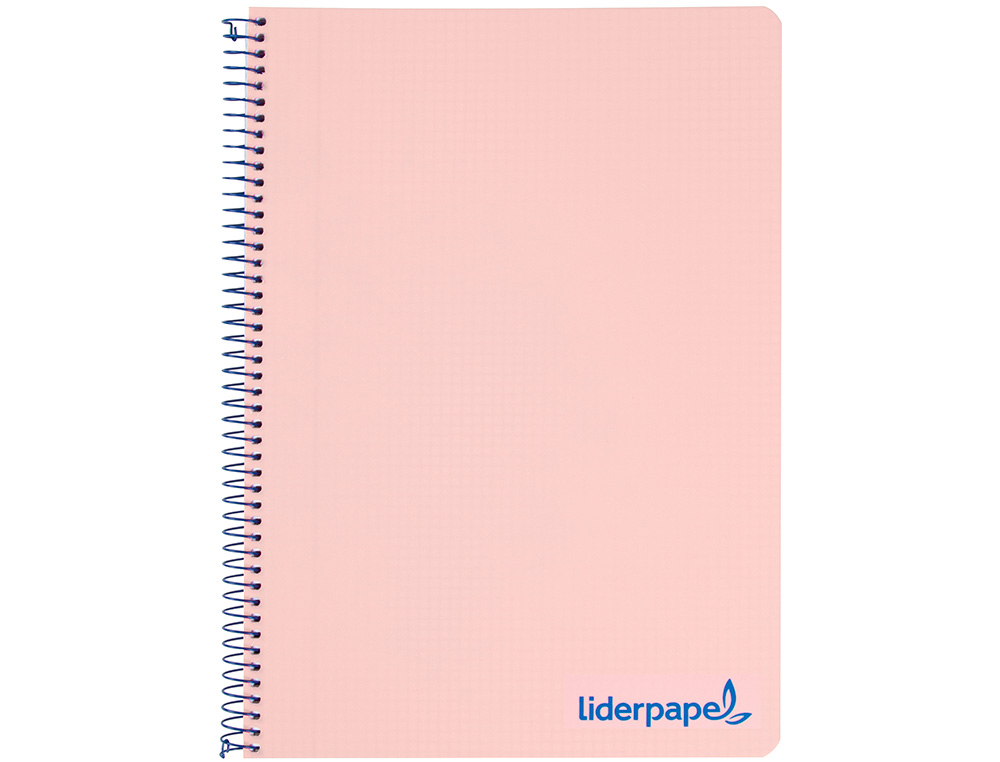 CADERNO ESPIRAL LIDERPAPEL WONDER MICRO DIN A5 CAPA PLASTICO 120 F 90 GR QUADRICULA 5MM 5 BANDAS DE CORES 6 FUROS ROSA